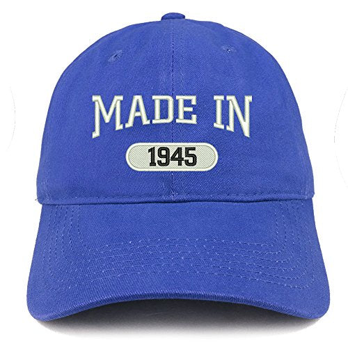 Trendy Apparel Shop Made in 1945 Embroidered 76th Birthday Brushed Cotton Cap