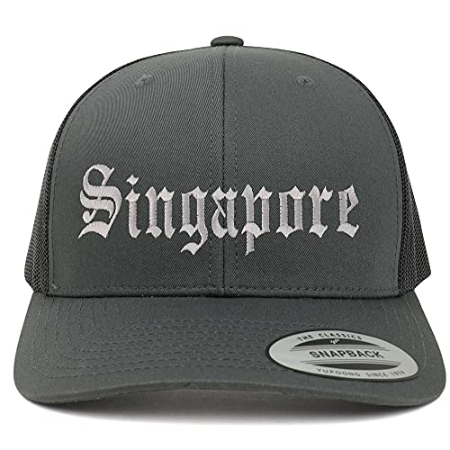 Trendy Apparel Shop Singapore Old English 6 Panel Trucker Mesh Cap