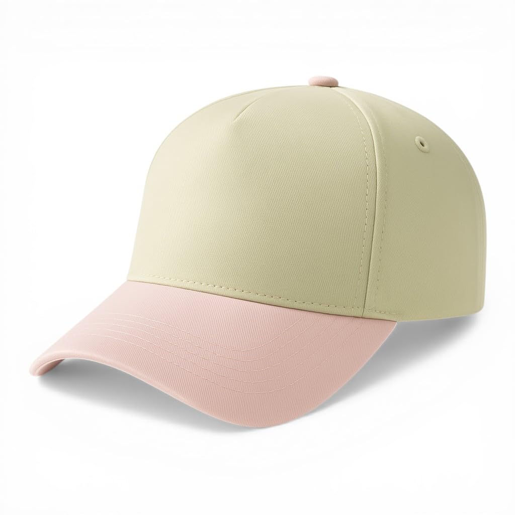 Trendy Apparel Shop Plain A Frame 5 Panel Two Tone Vintage Baseball Cap