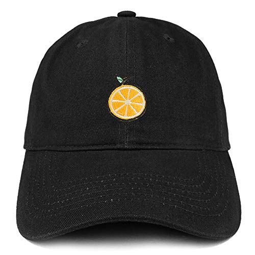 Trendy Apparel Shop Orange Patch Brushed Cotton Unstructured Dad Hat