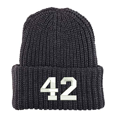 Trendy Apparel Shop Number 42 Collegiate Varsity Long Cuffed Ribbed Beanie