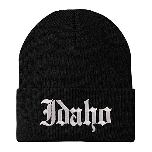 Trendy Apparel Shop Idaho State Old English Embroidered Long Cuff Beanie