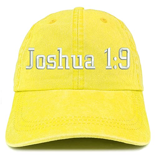 Trendy Apparel Shop Joshua 1:9 Washed Pigment Dyed Baseball Cap