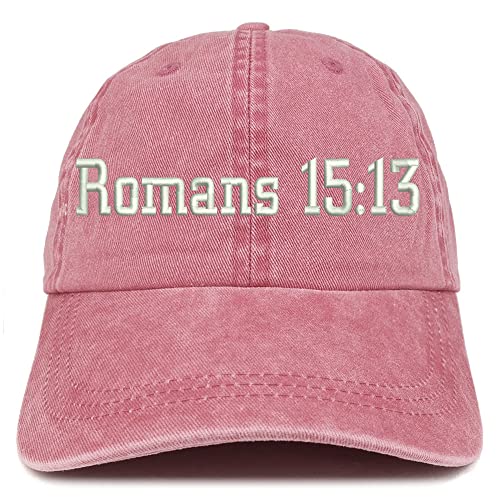 Trendy Apparel Shop Romans 15:13 Washed Pigment Dyed Baseball Cap