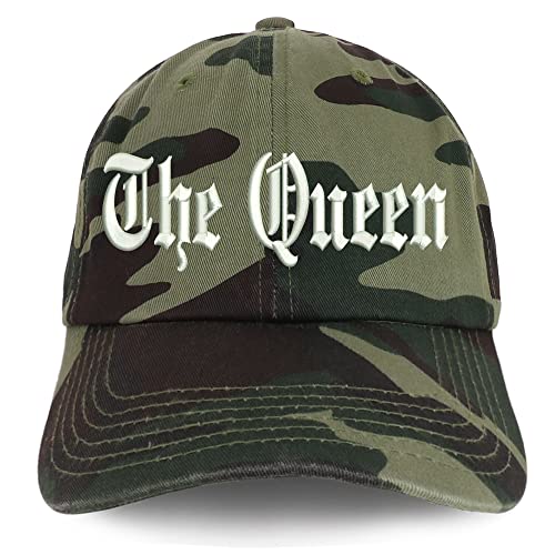 Trendy Apparel Shop The Queen Old English Low Profile Soft Cotton Baseball Cap