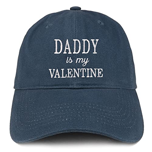 Trendy Apparel Shop Daddy is My Valentine Embroidered Low Profile Soft Cotton Baseball Cap