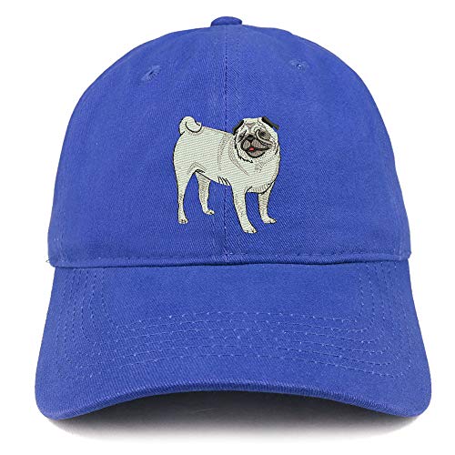Trendy Apparel Shop Pug Dog Embroidered Unstructured Cotton Dad Hat