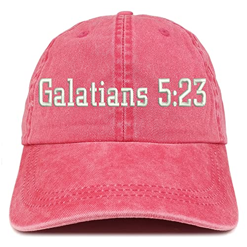 Trendy Apparel Shop Galatians 5:23 Washed Pigment Dyed Baseball Cap
