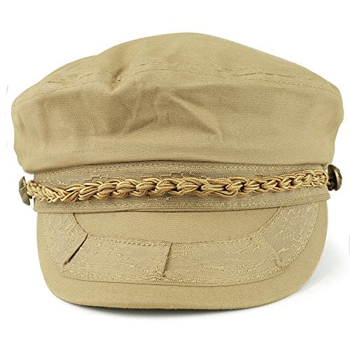 Trendy Apparel Shop 100% Cotton Baker Boy Cap with Rope Band
