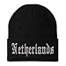 Trendy Apparel Shop Netherlands Old English Embroidered Long Cuff Beanie