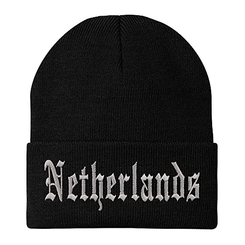 Trendy Apparel Shop Netherlands Old English Embroidered Long Cuff Beanie