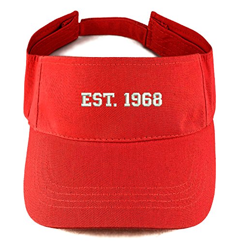 Trendy Apparel Shop EST 1968 Embroidered - 53rd Birthday Gift Summer Adjustable Visor