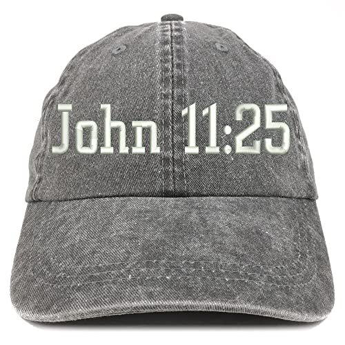 Trendy Apparel Shop John 11:25 Washed Pigment Dyed Baseball Cap