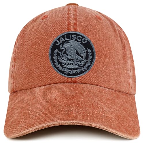 Trendy Apparel Shop Jalisco Mexico Charcoal Embroidered Patch Pigment Dyed Washed Baseball Cap