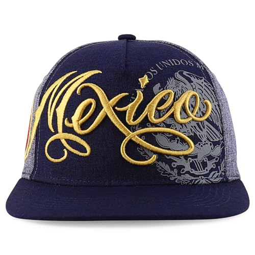 Trendy Apparel Shop Mexico Eagle Embroidered Flatbill Snapback Cap