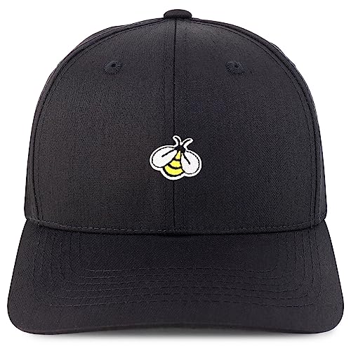 Trendy Apparel Shop Small Yellow Bee Embroidered Patch Structured 6 Panel Snapback Baseball Cap