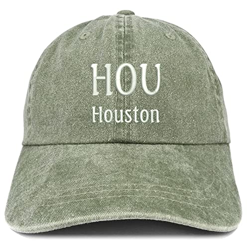 Trendy Apparel Shop HOU Houston Embroidered Pigment Dyed Washed Baseball Cap