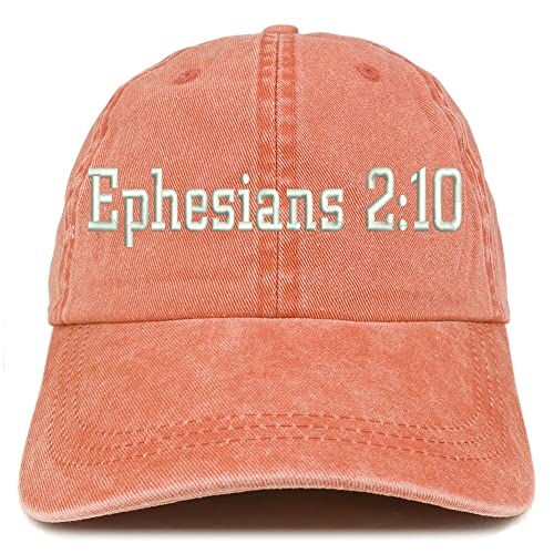 Trendy Apparel Shop Ephesians 2:10 Washed Pigment Dyed Baseball Cap