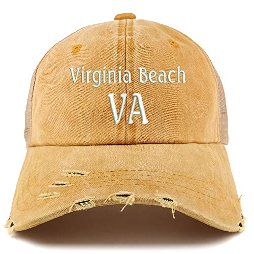 Trendy Apparel Shop Virginia Beach VA Embroidered Frayed Bill Trucker Mesh Back Cap