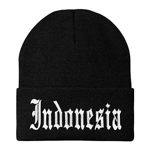 Trendy Apparel Shop Indonesia Old English Embroidered Long Cuff Beanie