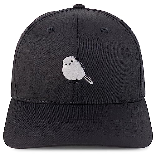 Trendy Apparel Shop Long-Tailed Tit Embroidered Patch Structured 6 Panel Snapback Baseball Cap