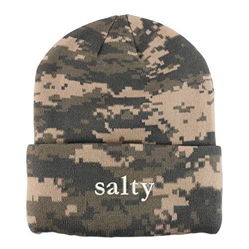 Trendy Apparel Shop Salty Embroidered Made in USA Camo Beanie