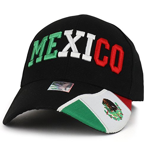 Trendy Apparel Shop Mexico Text 3D Embroidered Structured Cotton Baseball Cap