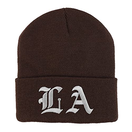 Trendy Apparel Shop Louisiana LA Old English Embroidered Long Cuff Beanie