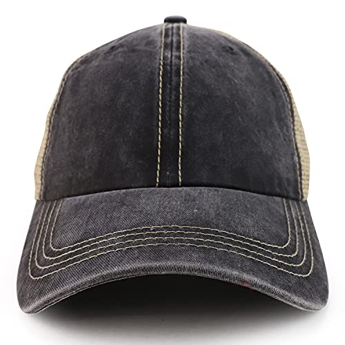 Trendy Apparel Shop Pigment Dyed Front Mesh Back Unstructured Trucker Ball Cap