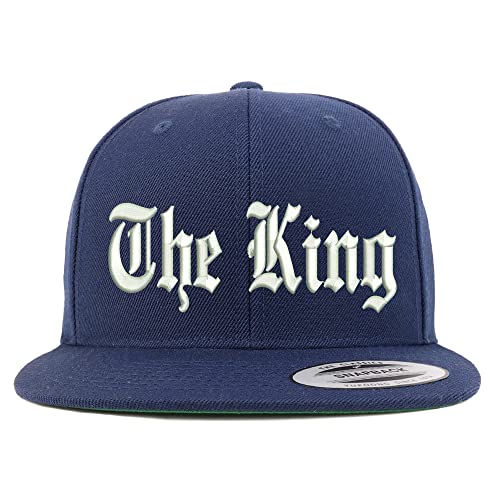 Trendy Apparel Shop The King Old English Embroidered Flatbill Snapback