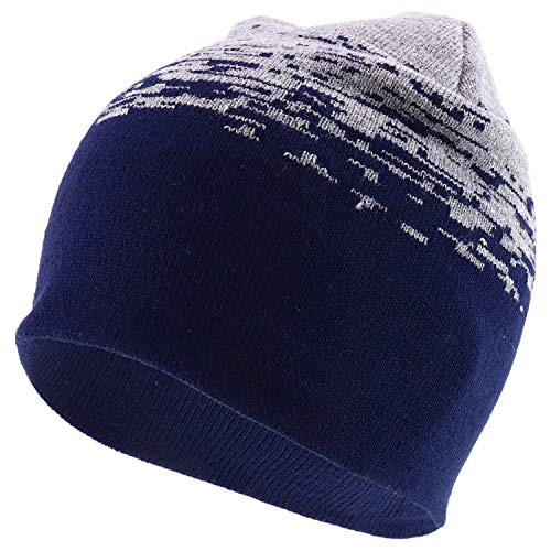 Trendy Apparel Shop Made in USA Static Pattern Designed Knit Short Winter Beanie