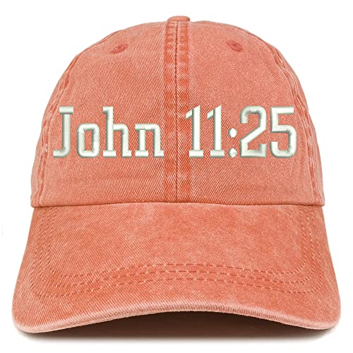Trendy Apparel Shop John 11:25 Washed Pigment Dyed Baseball Cap