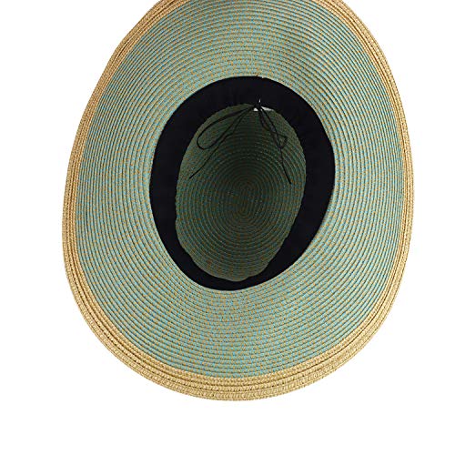 Trendy Apparel Shop Women's UPF 50+ Paper Braid Tweed Flat Brim Sun Hat