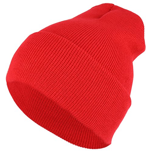 Trendy Apparel Shop Plain Long Cuff Winter Acrylic Beanie Cap