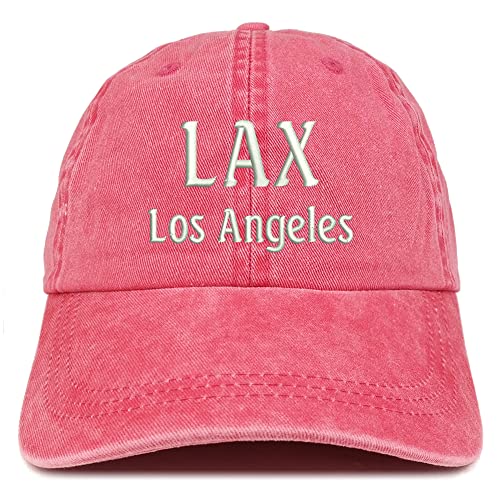 Trendy Apparel Shop LAX Los Angeles Embroidered Pigment Dyed Washed Baseball Cap