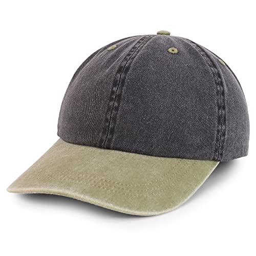 Trendy Apparel Shop Oversize 2XL Pigment Dyed Two Tone Baseball Cap