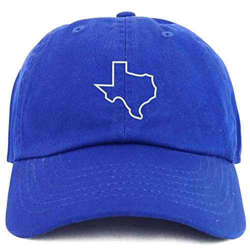 Trendy Apparel Shop Youth Sized Texas State Outline Embroidered Adjustable Unstructured Baseball Cap