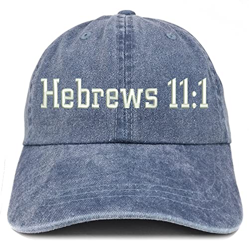 Trendy Apparel Shop Hebrews 11:1 Washed Pigment Dyed Baseball Cap