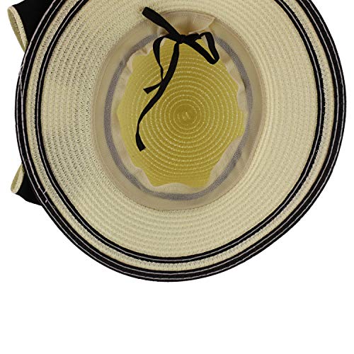 Trendy Apparel Shop Youth Girl's Bow Trim Paper Braid Cloche Sun Hat