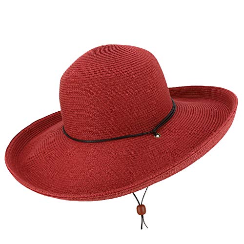 Trendy Apparel Shop UPF 50+ 4 Inch Kettle Brim Paper Braid Sun Hat with Cord