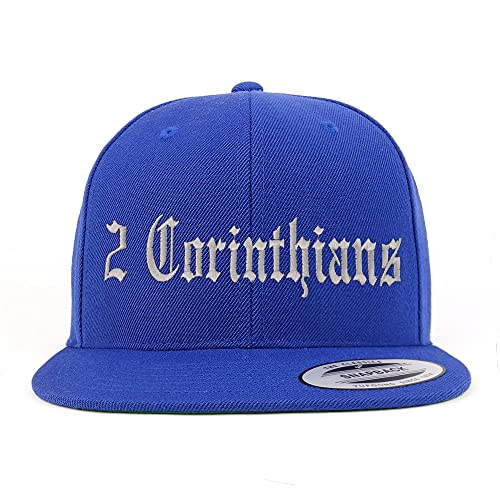 Trendy Apparel Shop 2 Corinthians Old English Embroidered Flatbill Snapback