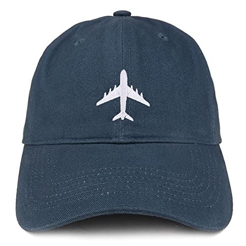 Trendy Apparel Shop Aircraft Jumbo Jet Embroidered Low Profile Soft Cotton Baseball Cap