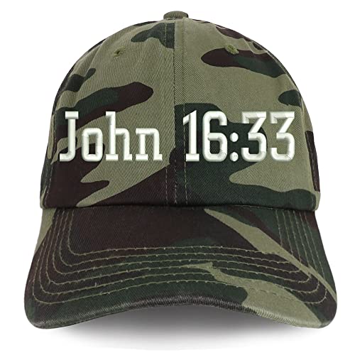 Trendy Apparel Shop John 16:33 Low Profile Soft Cotton Baseball Cap