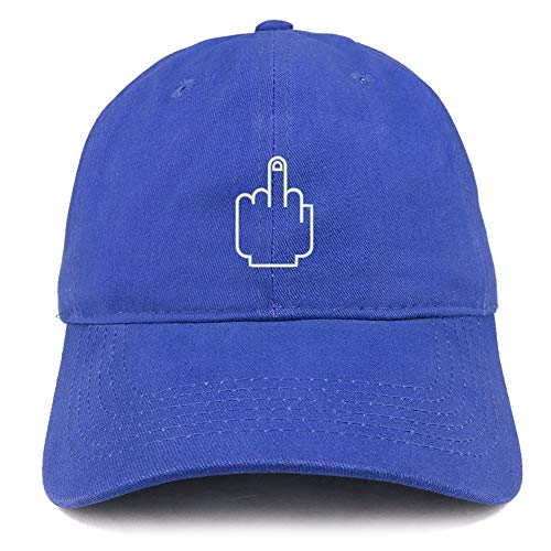 Trendy Apparel Shop Middle Finger Hand Embroidered Cotton Dad Hat