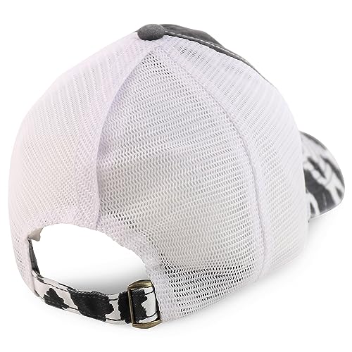 Trendy Apparel Shop Women's Animal Print Mesh Back Ponytail Baseball Cap