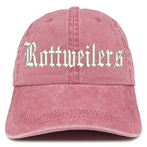 Trendy Apparel Shop Old English Rottweilers Washed Pigment Dyed Baseball Cap
