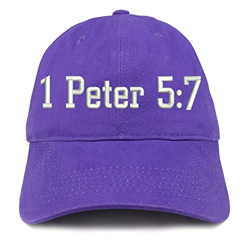 Trendy Apparel Shop 1 Peter 5:7 Low Profile Soft Cotton Baseball Cap