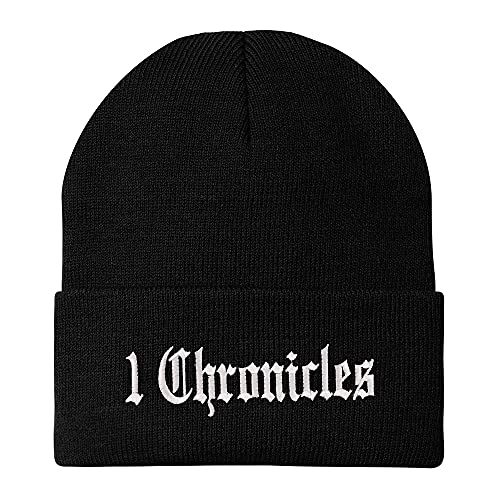 Trendy Apparel Shop 1 Chronicles Old English Embroidered Long Cuff Beanie