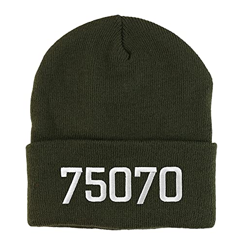 Trendy Apparel Shop 75070 McKinney TX Old English Embroidered Long Cuff Beanie