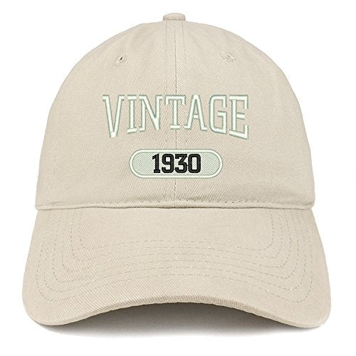 Trendy Apparel Shop Vintage 1930 Embroidered 91st Birthday Relaxed Fitting Cotton Cap